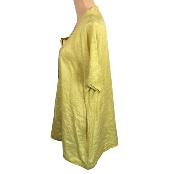 NWT Amelline‎ Dolman Linen Top Yellow XL Lightweight Lagenlook Artistic Layering - Picture 4 of 8